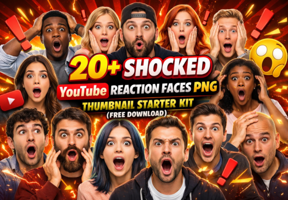 20+ Shocked YouTube Reaction Faces PNG – Transparent Thumbnail Starter Kit (Free Download)