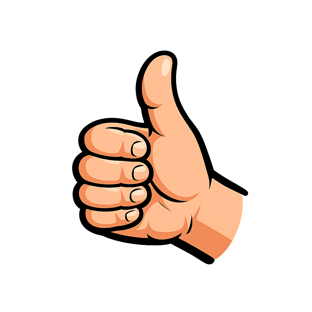 Cartoon thumbs up